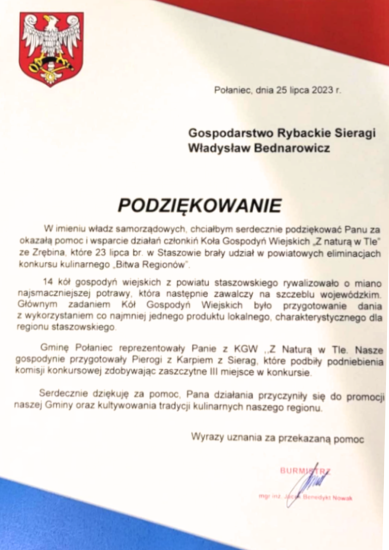 dyplomy, podziękowania gospodarstwo rybackie sieragi (3)