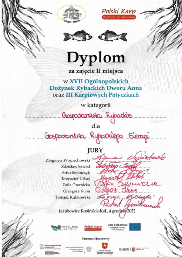 dyplomy odznaczenia gospodarstwo rybackie sieragi (1)
